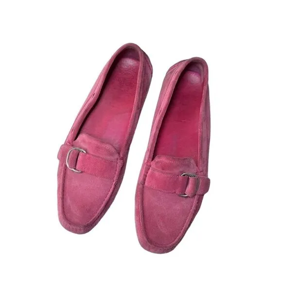 PRADA Vintage Pink Suede Loafers Women Sz.9.5