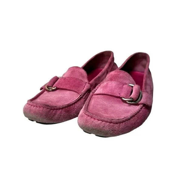 PRADA Vintage Pink Suede Loafers Women Sz.9.5