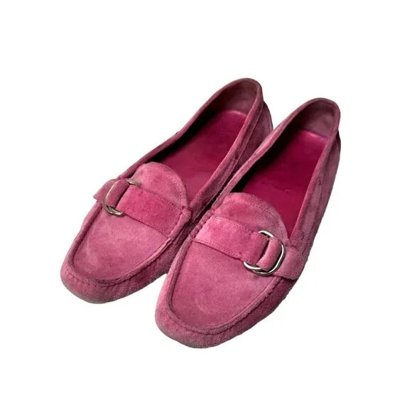 PRADA Vintage Pink Suede Loafers Women Sz.9.5