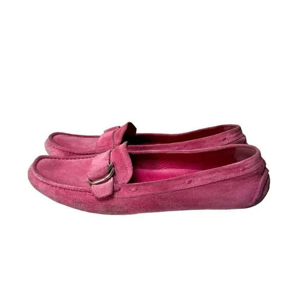 PRADA Vintage Pink Suede Loafers Women Sz.9.5