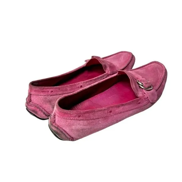 PRADA Vintage Pink Suede Loafers Women Sz.9.5