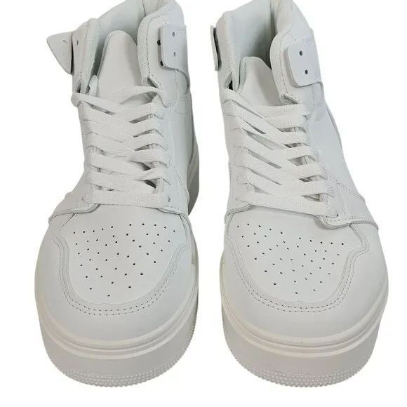 Pretty Little Things Womens 7 White Laceup HighTop Chunky Sole Platform Sneakers
