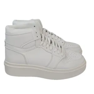 Pretty Little Things Womens 7 White Laceup HighTop Chunky Sole Platform Sneakers