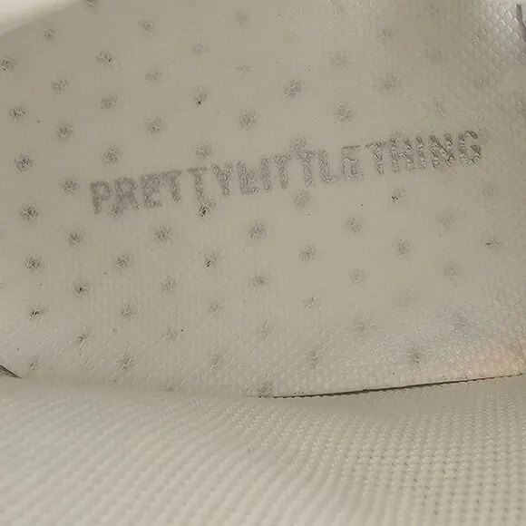 Pretty Little Things Womens 7 White Laceup HighTop Chunky Sole Platform Sneakers