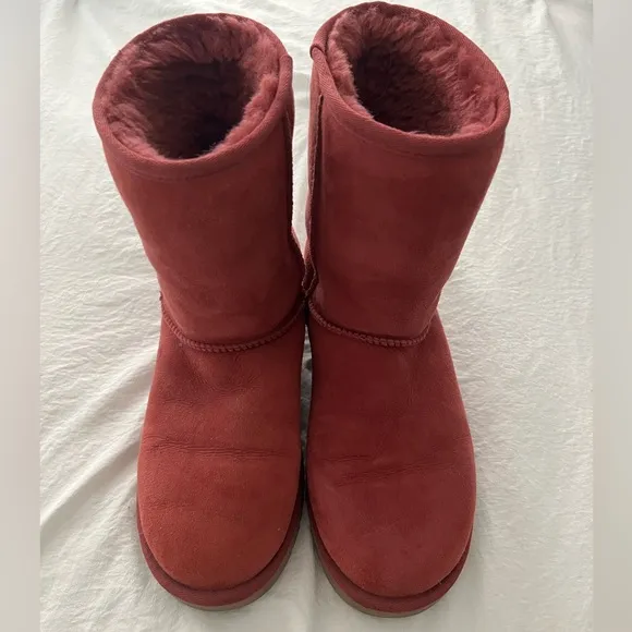 👑✅PRICE FIRM✅Women's Burgundy Red UGG Suede Boots