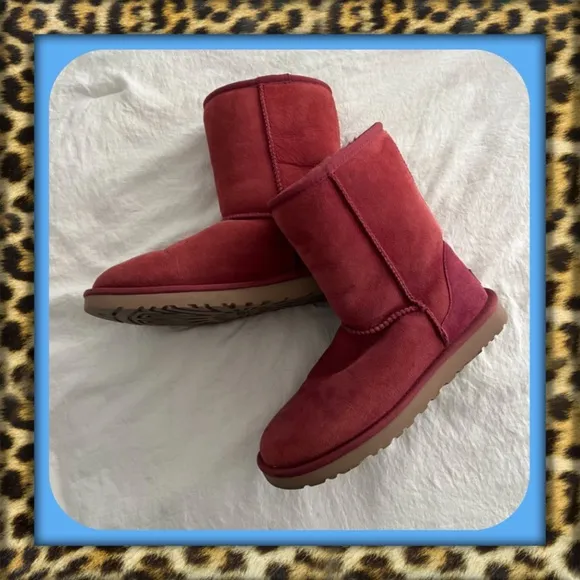 👑✅PRICE FIRM✅Women's Burgundy Red UGG Suede Boots
