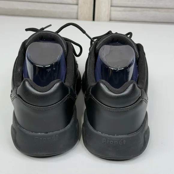 PROPET Stana Leather Slip Resistant Sneakers Black-7.5 (XXW-4E)