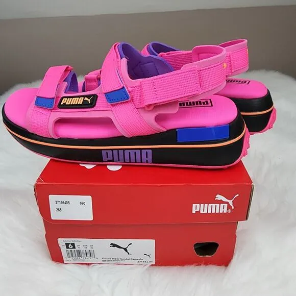 PUMA Future Rider Game On Size 6 Pink Sandals