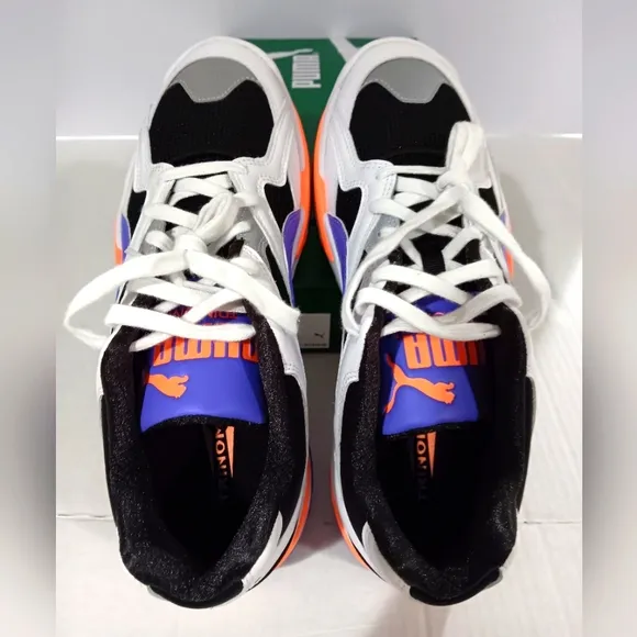 Puma Men's (Size 9.5) Black/Purple/Orange Performer Retro Sneakers (NWT)