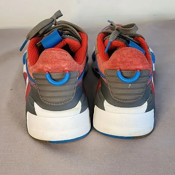 PUMA RS-X Running System Sneakers Athletic Shoes Red Blue Gray Retro Style US 5C