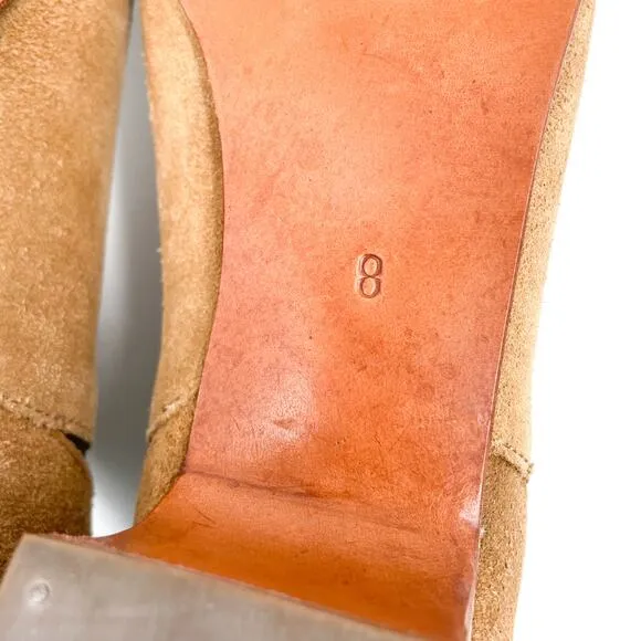 Rachel Comey Chelsea Boots *READ* Brown Suede Block Heel Pull On Ankle Sz 8