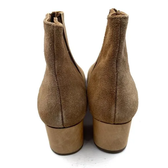 Rachel Comey Chelsea Boots *READ* Brown Suede Block Heel Pull On Ankle Sz 8