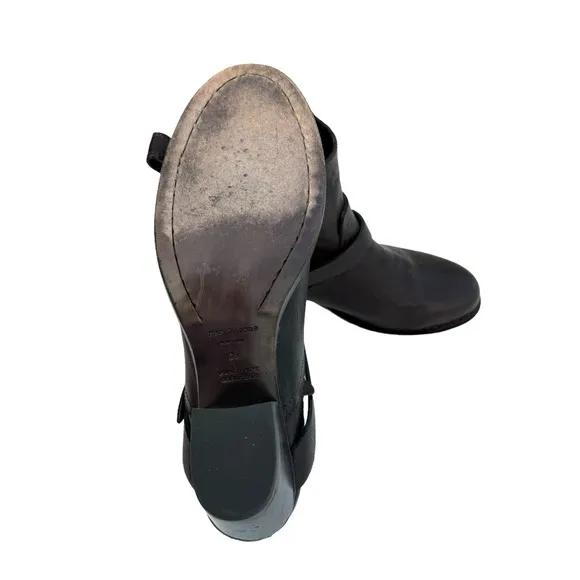 Rag &amp; Bone Harper Moto Boots Brown Leather Heeled Ankle Boots Booties Women’s