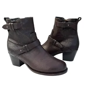 Rag &amp; Bone Harper Moto Boots Brown Leather Heeled Ankle Boots Booties Women’s