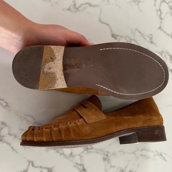 Rag &amp; Bone Sid Loafers – Tobacco Suede – Size 39.5​​