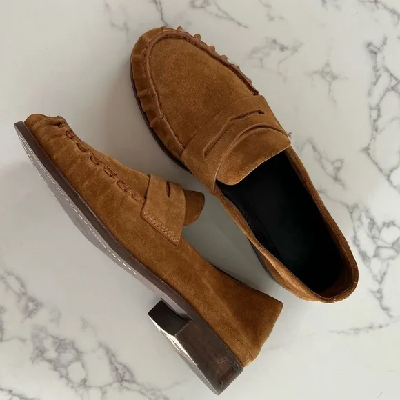 Rag &amp; Bone Sid Loafers – Tobacco Suede – Size 39.5​​