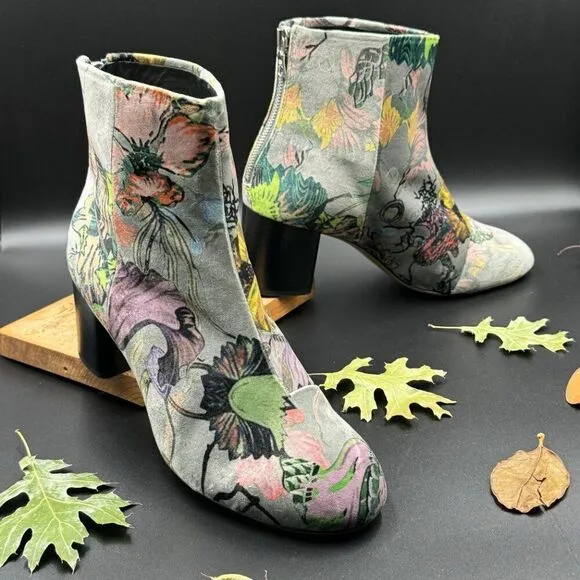 Rag &amp; Bone Gray Floral DREA Boots