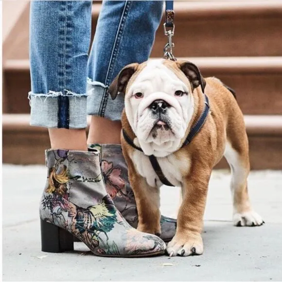Rag &amp; Bone Gray Floral DREA Boots