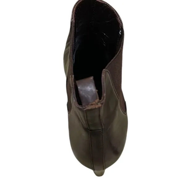 Ralph Lauren Black Label Vintage Brown Leather Heeled Ankle Boots Booties - 8.5