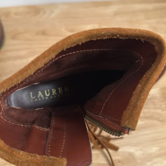 Ralph Lauren brown distressed boots