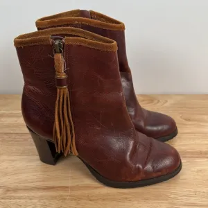 Ralph Lauren brown distressed boots