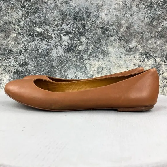 Ralph Lauren Collection Purple Label Size 9.5B Brown Leather Ballet Flats SPAIN