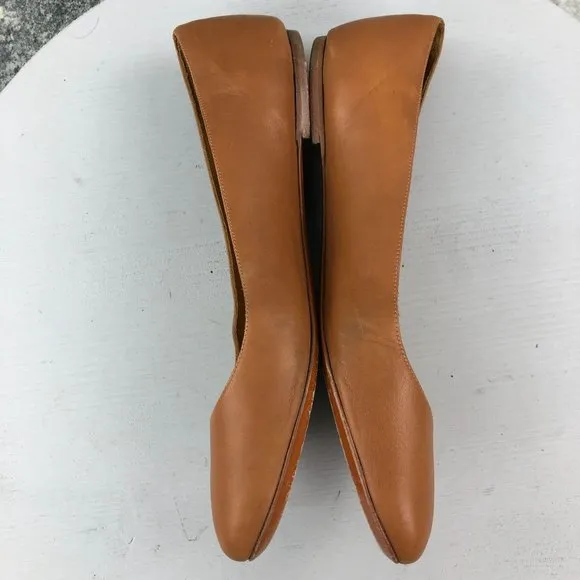 Ralph Lauren Collection Purple Label Size 9.5B Brown Leather Ballet Flats SPAIN