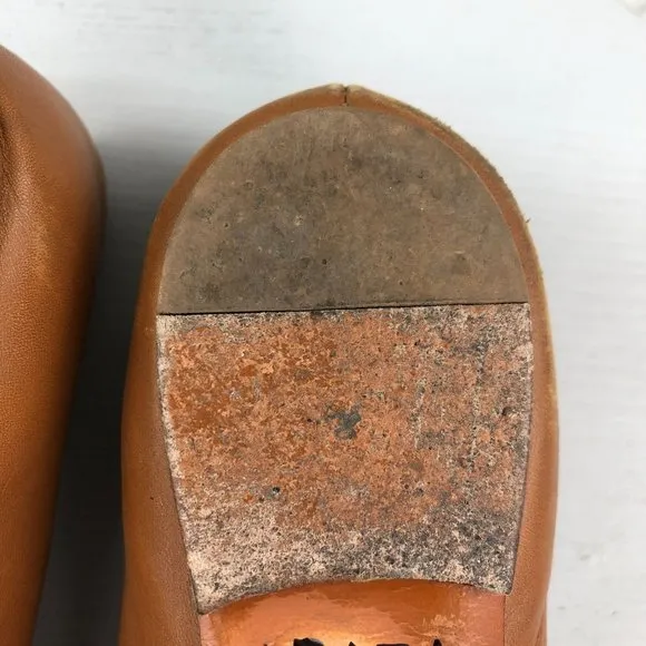 Ralph Lauren Collection Purple Label Size 9.5B Brown Leather Ballet Flats SPAIN
