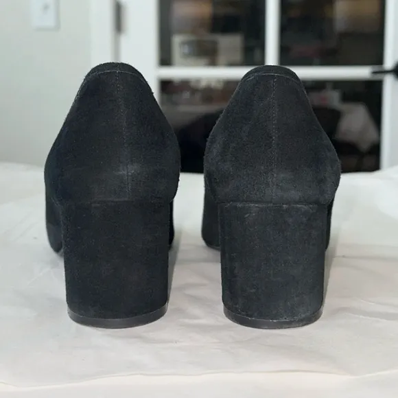 Ralph‎ Lauren Jenifer Black Suede Leather Classic Preppy Loafers Pumps 7