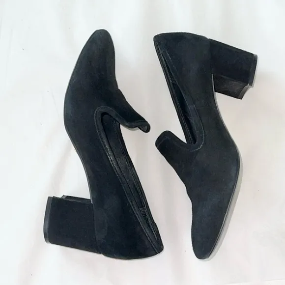 Ralph‎ Lauren Jenifer Black Suede Leather Classic Preppy Loafers Pumps 7