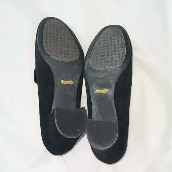 Ralph‎ Lauren Jenifer Black Suede Leather Classic Preppy Loafers Pumps 7