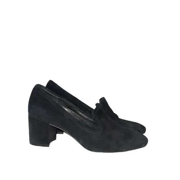Ralph‎ Lauren Jenifer Black Suede Leather Classic Preppy Loafers Pumps 7