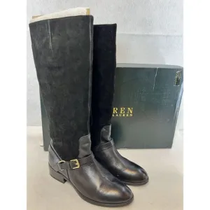 Ralph Lauren Mila-Bo-CSL Burn Calf Sport Boots Black Women's 8 NIB 8025289723001