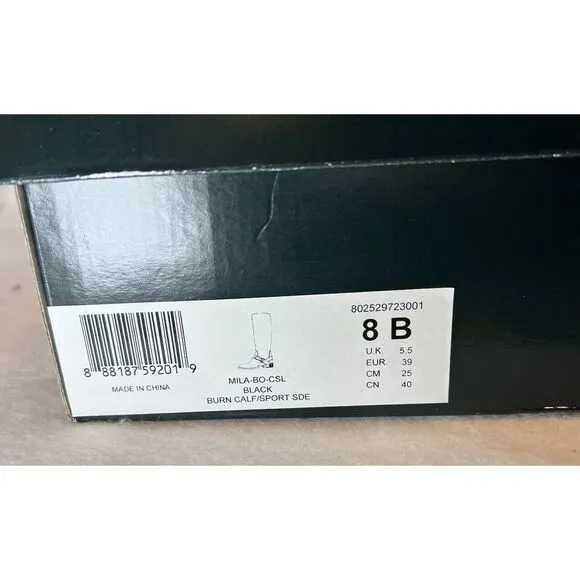Ralph Lauren Mila-Bo-CSL Burn Calf Sport Boots Black Women's 8 NIB 8025289723001
