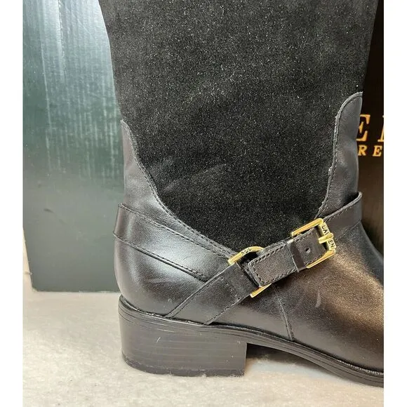 Ralph Lauren Mila-Bo-CSL Burn Calf Sport Boots Black Women's 8 NIB 8025289723001