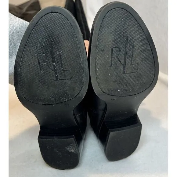 Ralph Lauren Mila-Bo-CSL Burn Calf Sport Boots Black Women's 8 NIB 8025289723001