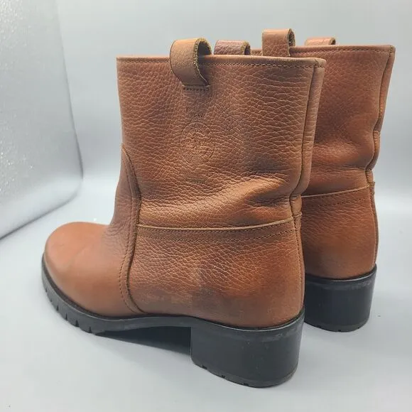 Ralph Lauren Polo Boots Women  Brown Leather ankle pull-on size 37.5/ 7.5 vintag