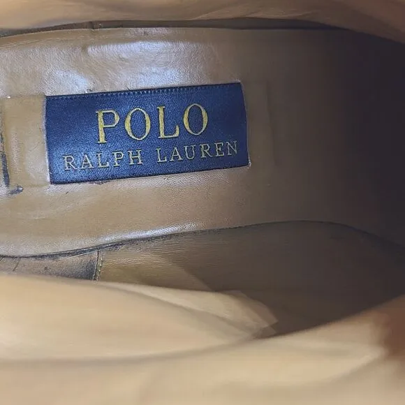 Ralph Lauren Polo Boots Women  Brown Leather ankle pull-on size 37.5/ 7.5 vintag