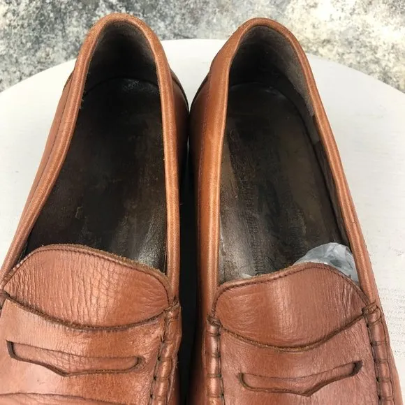 RALYX By MEMPHISTO Mens' 8 Brown Caoutchouc Leather Penny Loafers Slip On Shoes