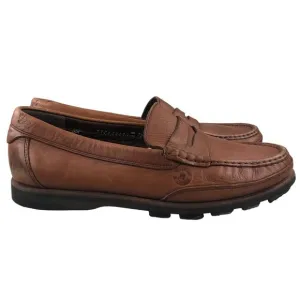RALYX By MEMPHISTO Mens' 8 Brown Caoutchouc Leather Penny Loafers Slip On Shoes