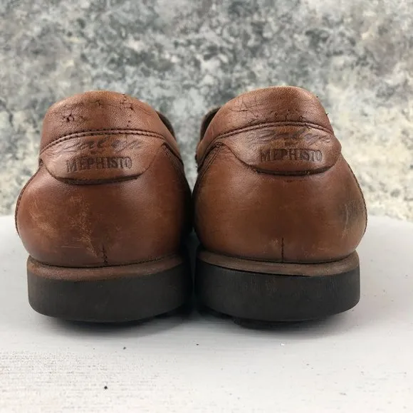 RALYX By MEMPHISTO Mens' 8 Brown Caoutchouc Leather Penny Loafers Slip On Shoes