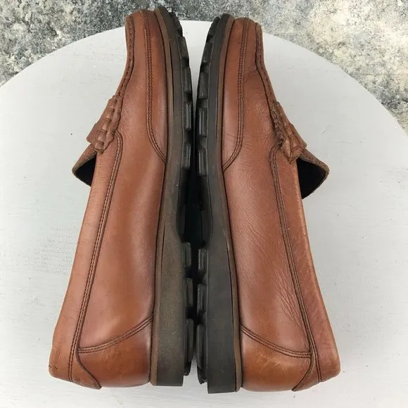 RALYX By MEMPHISTO Mens' 8 Brown Caoutchouc Leather Penny Loafers Slip On Shoes