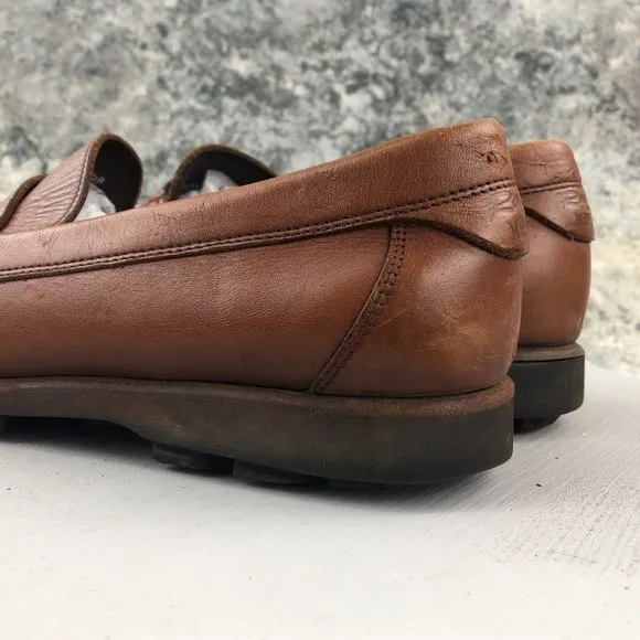 RALYX By MEMPHISTO Mens' 8 Brown Caoutchouc Leather Penny Loafers Slip On Shoes