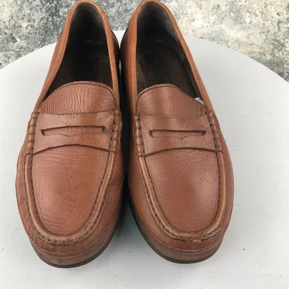 RALYX By MEMPHISTO Mens' 8 Brown Caoutchouc Leather Penny Loafers Slip On Shoes