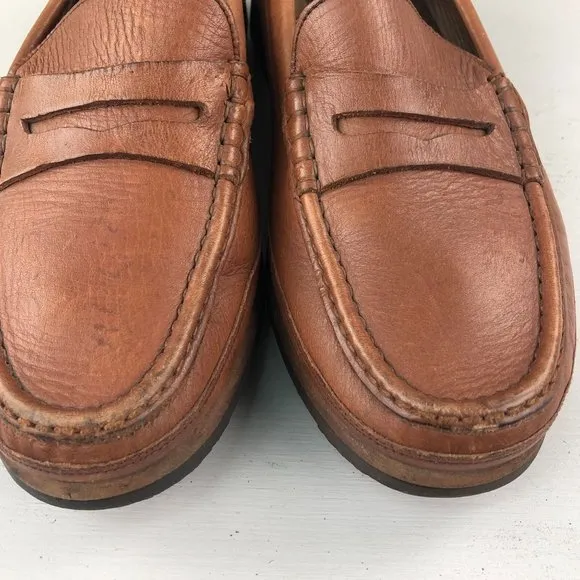 RALYX By MEMPHISTO Mens' 8 Brown Caoutchouc Leather Penny Loafers Slip On Shoes