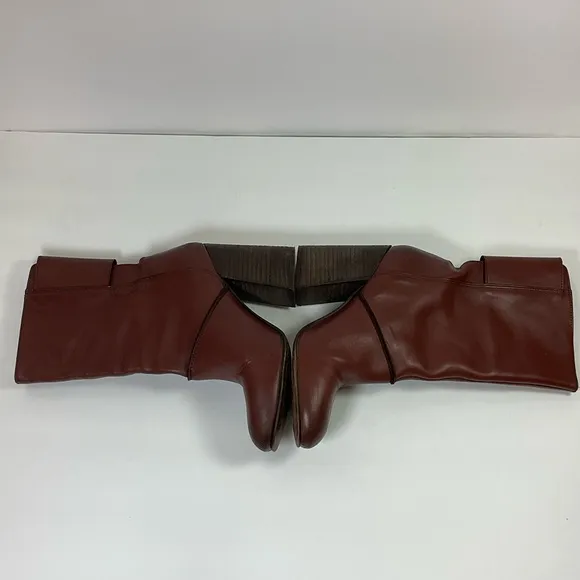 Rare Free People All Leather Flap Closure Half Calf Boots