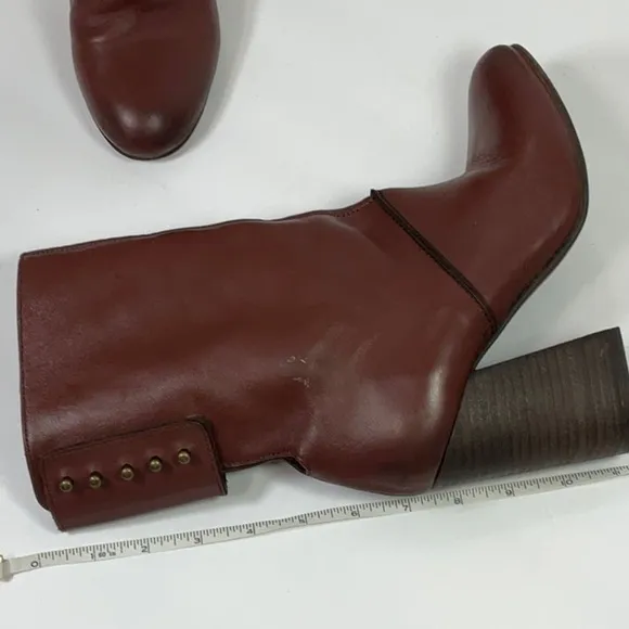 Rare Free People All Leather Flap Closure Half Calf Boots