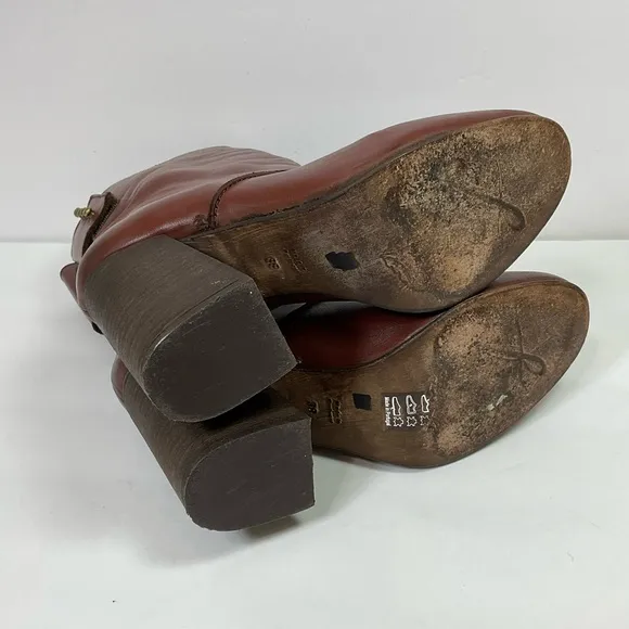 Rare Free People All Leather Flap Closure Half Calf Boots