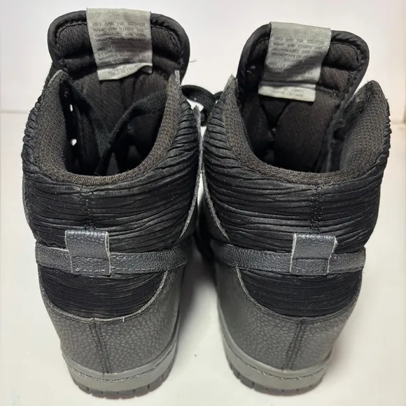 RARE Gray/Black Nike Sky Hi Dunks corduroy leather Wedge Sneaker Size 8 Women’s