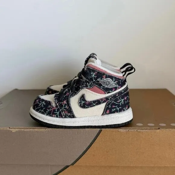 RARE Nike Air Jordan 1 Mid SE Floral/Sail Toddler Sneakers  - SZ 5 C